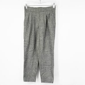 Aritzia Babaton Cohen Crop Pants in Blend Heather Pinstripe Wool Cashmere Blend